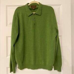 Tasso Elba Men’s 100% Cashmere Green Sweater Size Large
